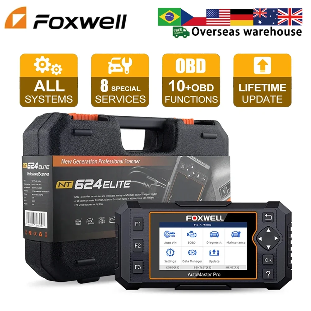 Outil de diagnostic et scanner OBD2 complet Foxwell NT624 Elite avec réinitialisation ABS, TPMS et EPB/8