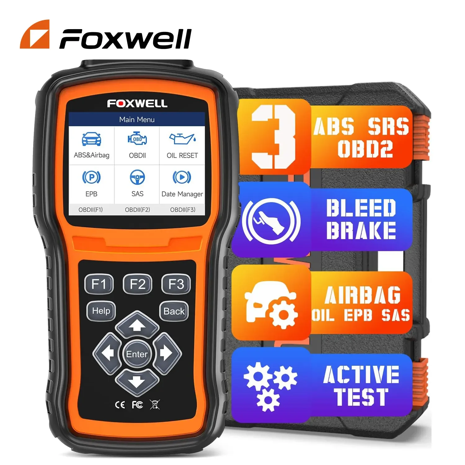 Scanner OBD2 FOXWELL NT630 Plus : outil de diagnostic pour la purge ABS, les capteurs SRS et la remise à zéro de l'huile