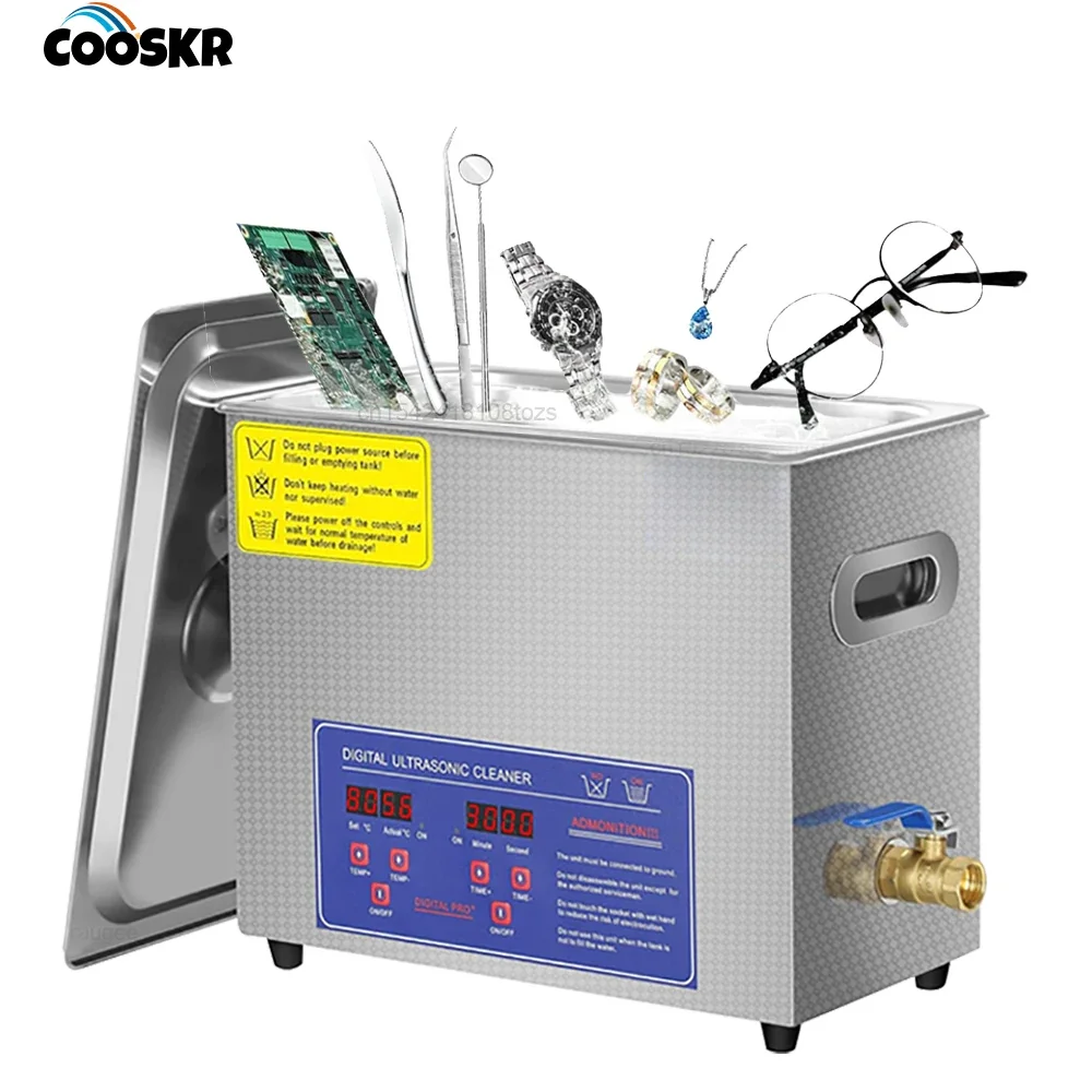 Nettoyeur à ultrasons VEVOR - Lave-vaisselle - Machine de nettoyage (2L, 3L, 6L, 10L) pour bijoux, montres, verres et vaisselle