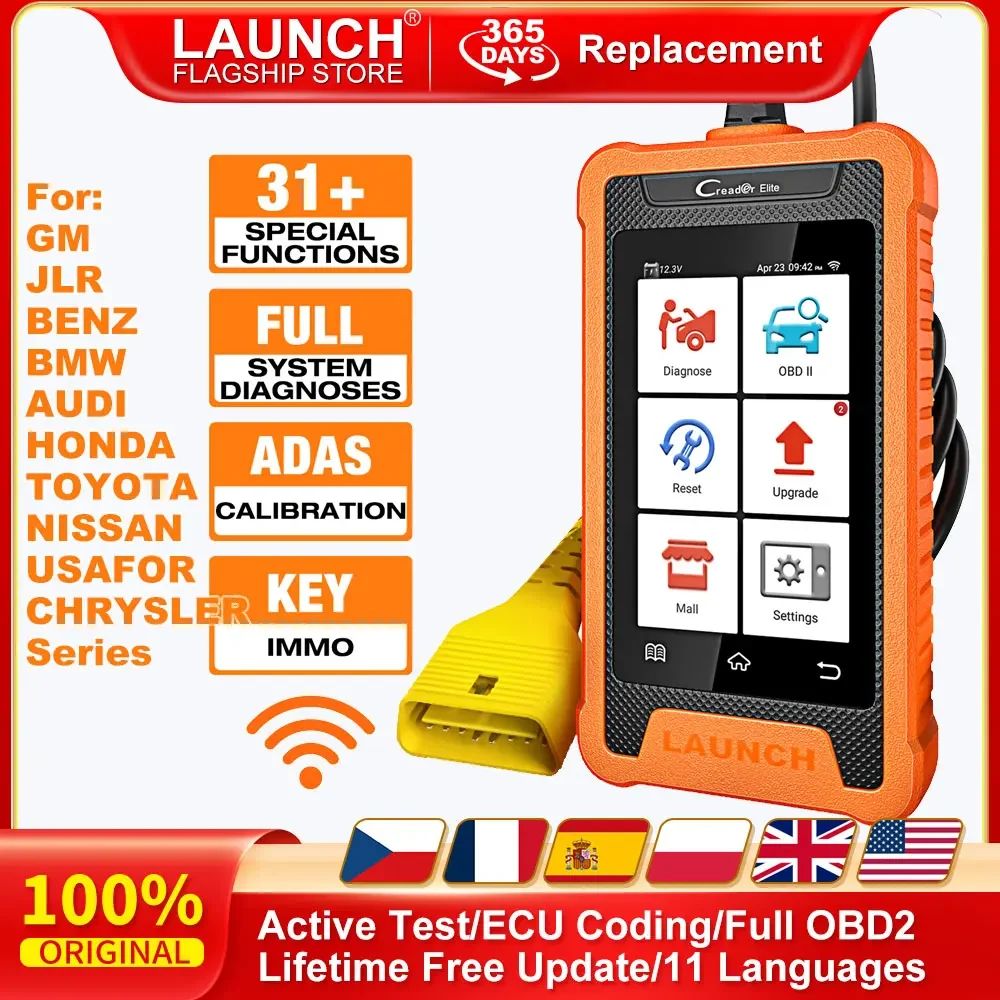 LAUNCH X431 Outil de diagnostic automobile OBD2 - Scanner automobile tous systèmes avec mises à jour en ligne gratuites (Compatible avec GM, BENZ, BMW, AUDI, FORD, NISSAN, HONDA, TOYOTA)