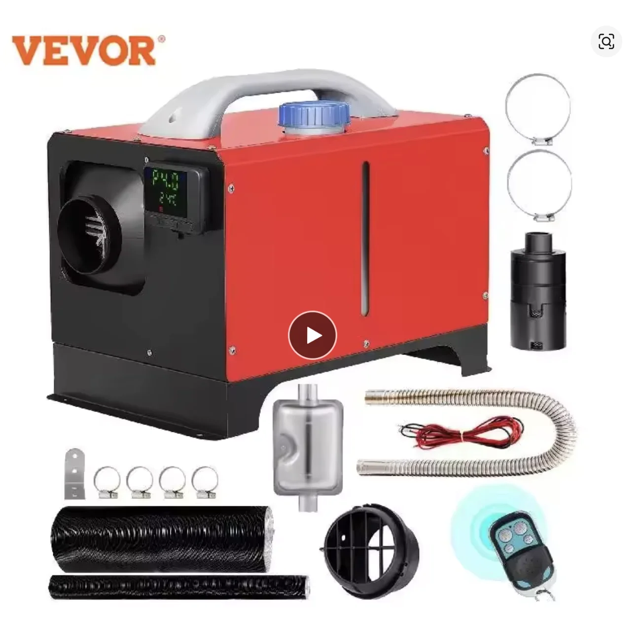 Chauffage d'air diesel VEVOR, chauffage de stationnement tout-en-un pour camions, voitures, bateaux, bus, remorques et camping-cars, 8 kW, 12 V
