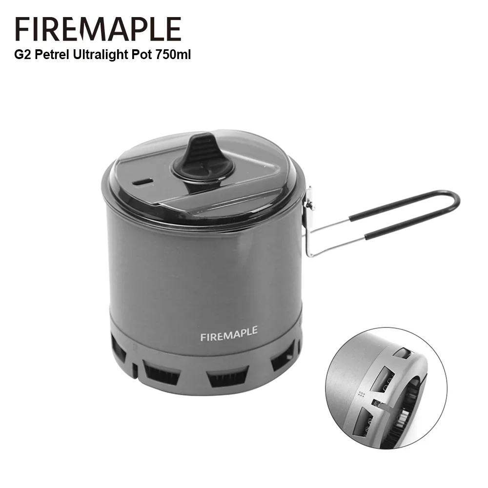 Casserole ultralégère Fire-Maple G2 Petrel - 750 ml, échangeur de chaleur haute performance pour la randonnée, le camping et les voyages