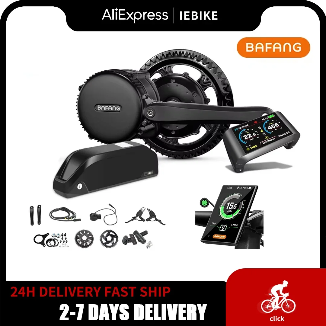 Kit moteur de vélo électrique Bafang BBS02/BBS02B 750W 48V à entraînement central avec batterie 52V 20Ah et moteur 8Fun